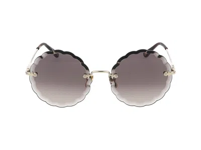 Chloé Sunglasses  Ch0047 S 001 Gold Gold Brown /17/140 In Pattern