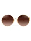 Chloé Round Frame Sunglasses Featuring Curved Temples In Gold