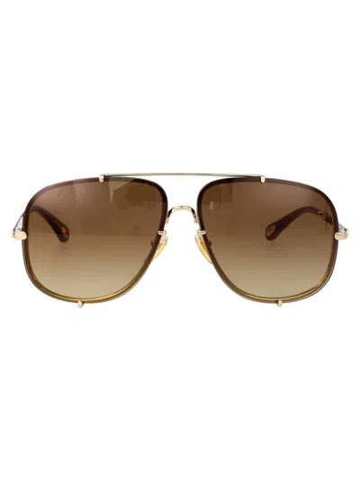 Chloé Chloe Aviator Sunglasses Ch0348 S 003 In Brown