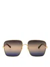 Chloé Chloe Squared Sunglasses Ch0324 S 002 In Gold