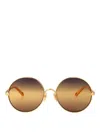 Chloé Chloe Round Sunglasses Ch0321 S 001 In Gold