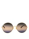 Chloé Chloe Round Sunglasses Ch0321 S 004 In Gold