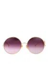 Chloé Chloe Round Sunglasses Ch0329 S 003 In Gold