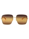 Chloé Gold-gold-yellow Metal Sunglasses In Gold