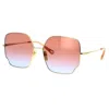 Chloé 60mm Gradient Square Sunglasses In Gold