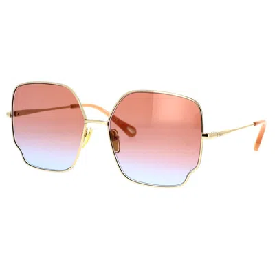Chloé 60mm Gradient Square Sunglasses In Gold