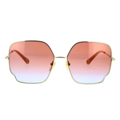 Chloé 60mm Gradient Square Sunglasses In Gold