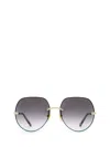 Chloé Round-frame Gradient Lens Sunglasses With Protective Case In Gold