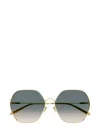 Chloé Eyewear Geometric-frame Sunglasses In Gold