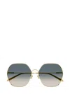 Chloé Eyewear Geometric-frame Sunglasses In Gold
