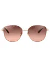Chloé Chloe Squared Sunglasses Ch0306 Sk 002 In Gold-gold-brown