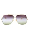 Chloé Chloe Butterfly Sunglasses Ch0278 S 002 In Gold-gold-green