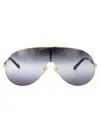 Chloé Chloe Mask Sunglasses Ch0283 S 001 In Gold-gold-grey