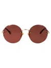 Chloé Ch0254s Sunglasses In Gold-gold-red