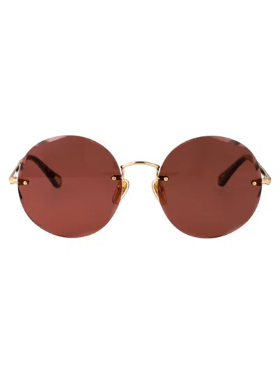 Chloé Ch0254s Sunglasses In Gold-gold-red