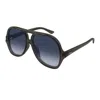 Chloé Grey-grey-blue Recycled Acetate Sunglasses In Black