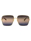 Chloé Chloe Squared Sunglasses Ch0324 S 002 In Gold