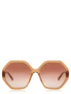 Chloé Hexagonal-frame Gradient Sunglasses In Orange