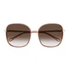 Chloé Box Logo Sunglasses In Brown