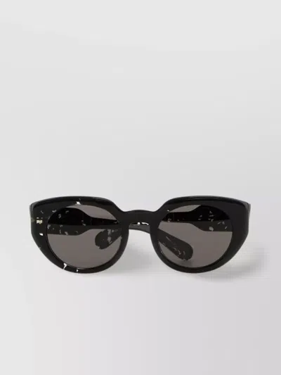 Chloé Sunglasses Round Frame Speckled Pattern In Black