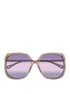 Chloé Brown Recycled Acetate Sunglasses In Purple