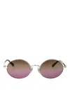 Chloé Silver-silver-green Metal Sunglasses In Silver