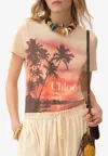 Chloé Graphic Illustration Crew Neck T-shirt In Brown