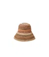 Chloé Sunset Embroidered Striped Raffia Hat In Brown