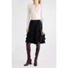 Chloé Lace-collar Superfine Wool Rib Knit Top In Neutral