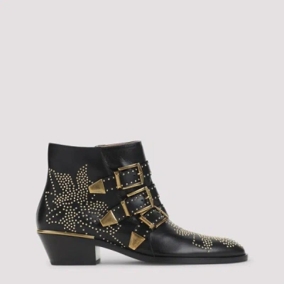 Chloé Chloe Women Embellished Nappa Leather Susanna Ankle Boots In Black