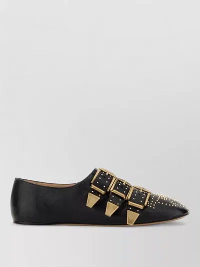 Chloé Susan Leather Ballerinas Flat Sole Studs In Multi