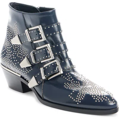 Chloé Susan Studded Bootie In Blue