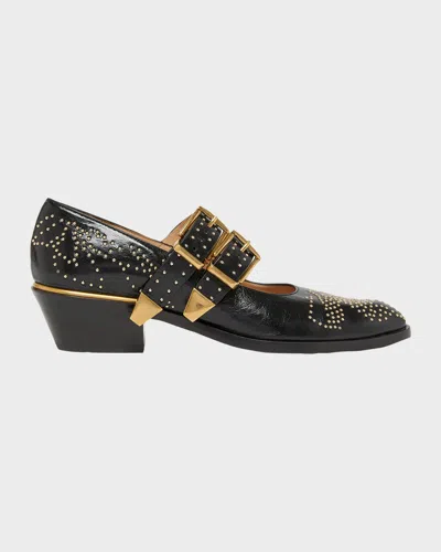 CHLOÉ SUSAN STUDDED LEATHER MARY JANES