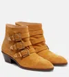 Chloé Susan Studded Suede Ankle Boots In Brown
