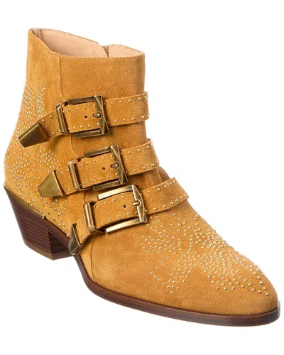 Chloé Susan Suede Bootie In Yellow