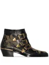 Chloé Women Susan Leather Boots In Black
