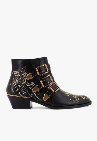 CHLOÉ SUSANNA 40 STUDDED ANKLE BOOTS
