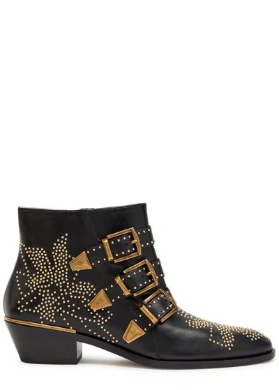 Chloé Chloe Women Embellished Nappa Leather Susanna Ankle Boots In Black