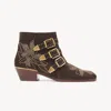 Chloé Susanna Ankle Boot Brown Size 7 100% Calf-skin Leather In Brown