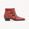 Chloé Susanna Studded Leather Ankle Boots In Red