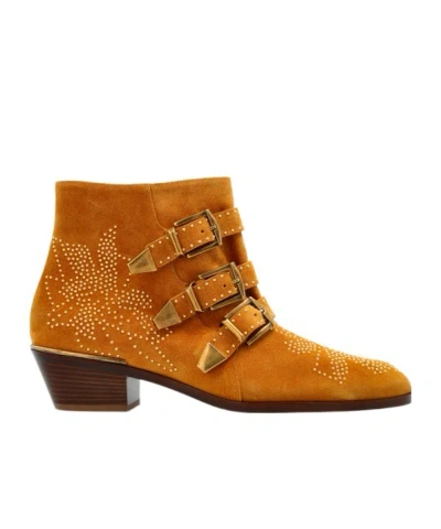 Chloé Susan Suede Ankle Boots In Multi