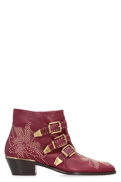 CHLOÉ CHLOÉ SUSANNA ANKLE BOOTS IN LEATHER