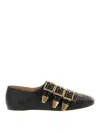 Chloé Susanna Buckle-details Studded Flat Pumps In Black