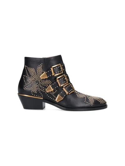 CHLOÉ SUSANNA EMBELLISHED BUCKLED BOOTS