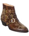 Chloé Womens Chloe Susan Python-effect Leather Boots In Brown