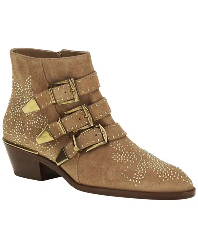 Chloé Susanna Leather Bootie In Animal Print