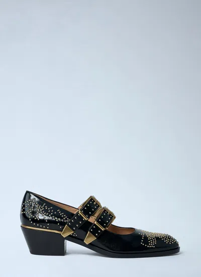 Chloé Susanna 40 Studded Leather Mary Jane Pumps In Multi