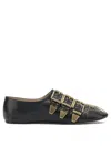 Chloé Susanna Buckle-details Studded Flat Pumps In Black