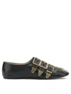Chloé Susanna Buckle-details Studded Flat Pumps In Black