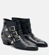 Chloé Susanna Studded Leather Ankle Boots In Blue